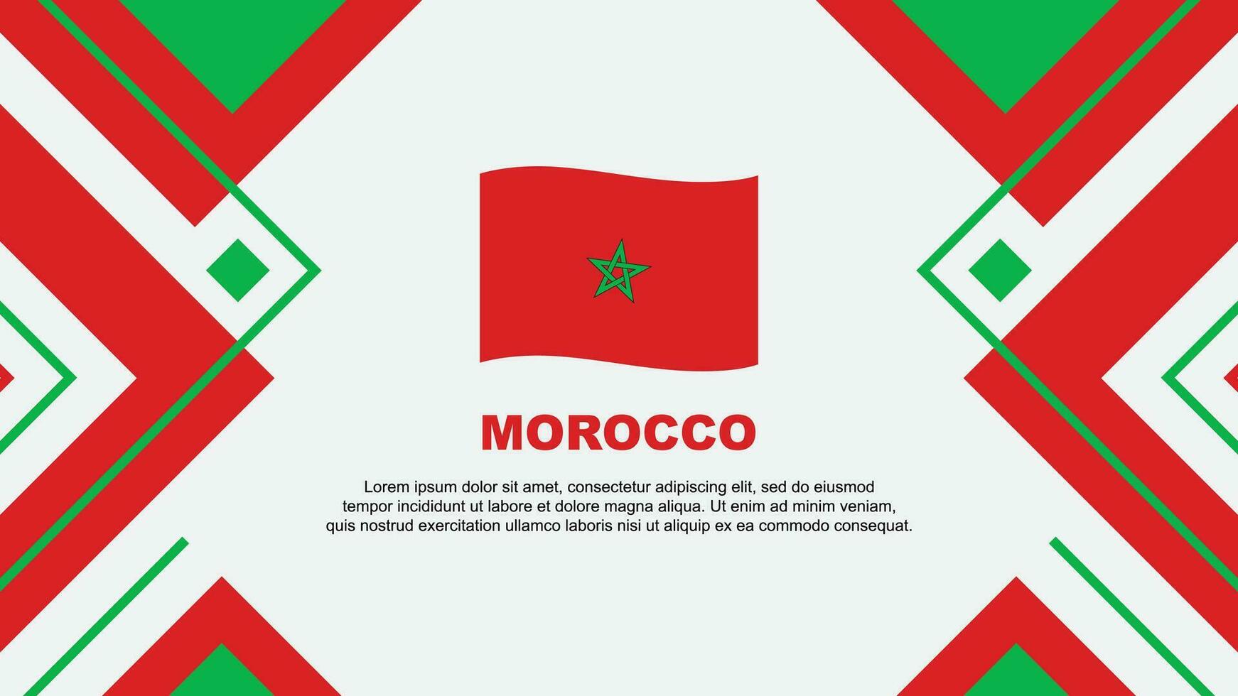 Morocco Flag Abstract Background Design Template. Morocco Independence Day Banner Wallpaper Vector Illustration. Morocco Illustration