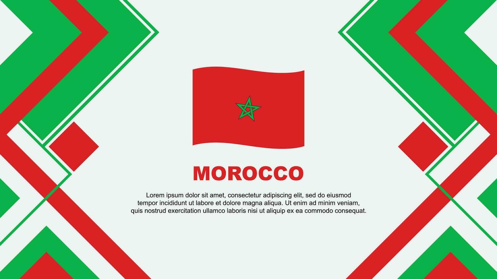 Morocco Flag Abstract Background Design Template. Morocco Independence Day Banner Wallpaper Vector Illustration. Morocco Banner
