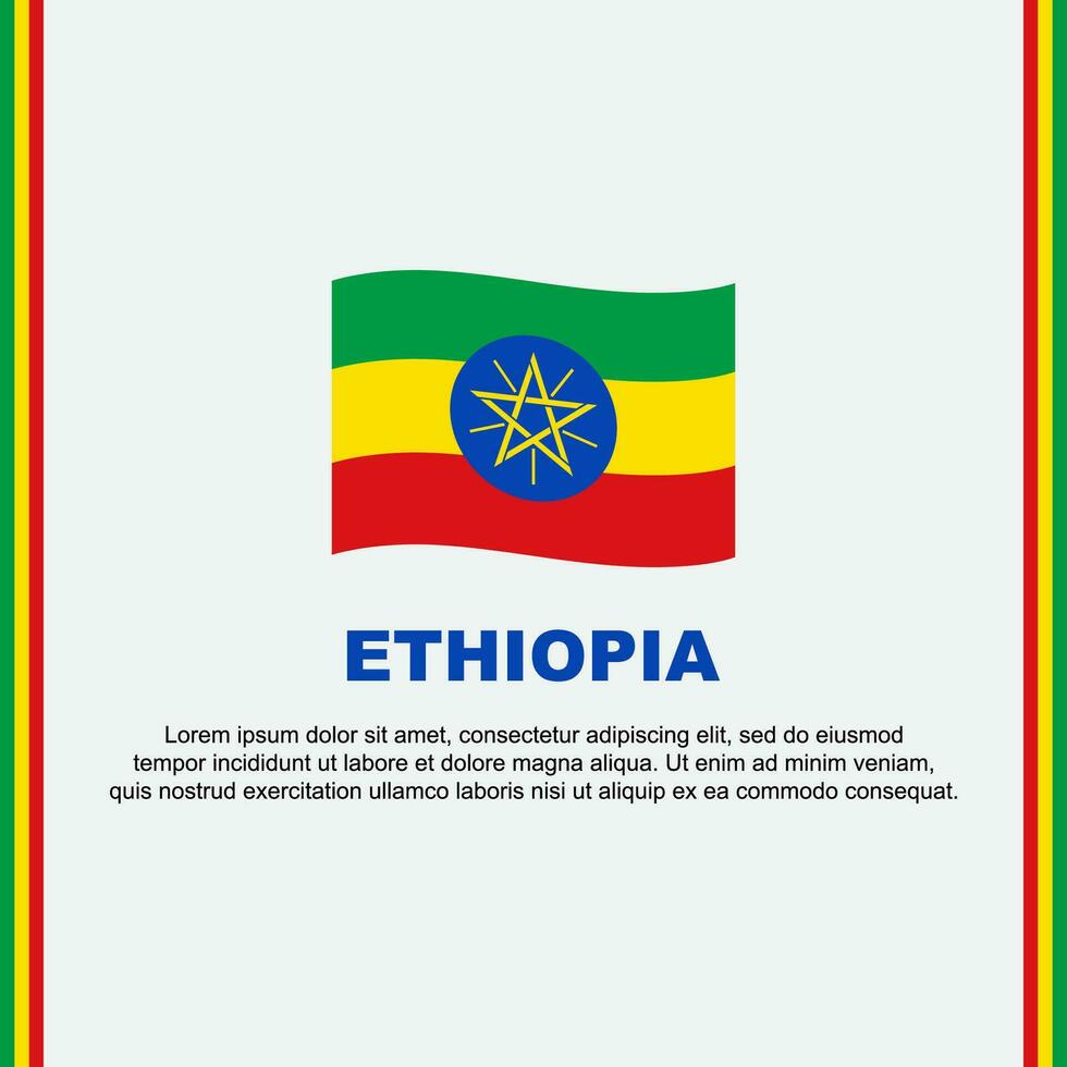 Ethiopia Flag Background Design Template. Ethiopia Independence Day Banner Social Media Post. Ethiopia Cartoon vector