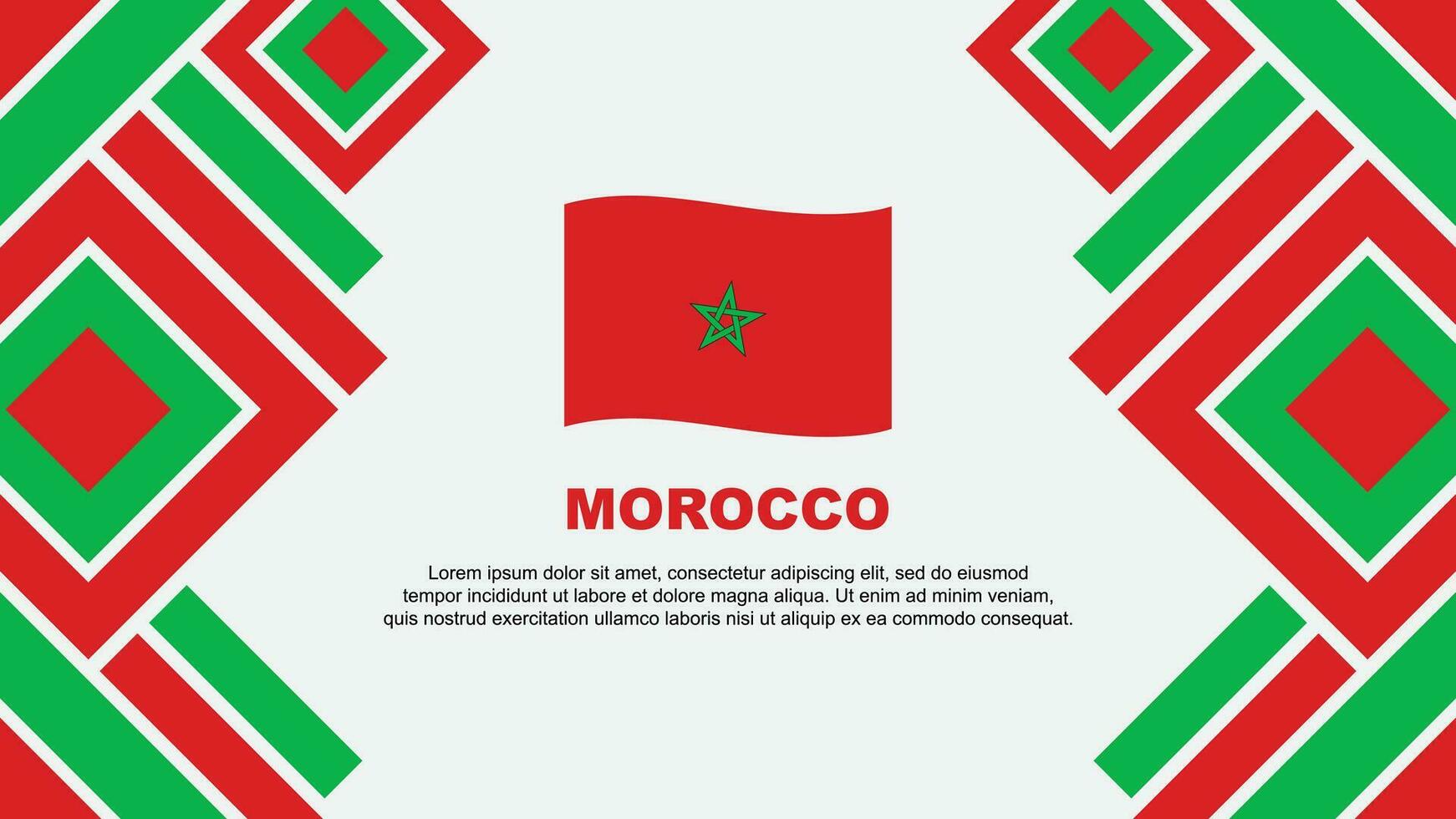 Morocco Flag Abstract Background Design Template. Morocco Independence Day Banner Wallpaper Vector Illustration. Morocco