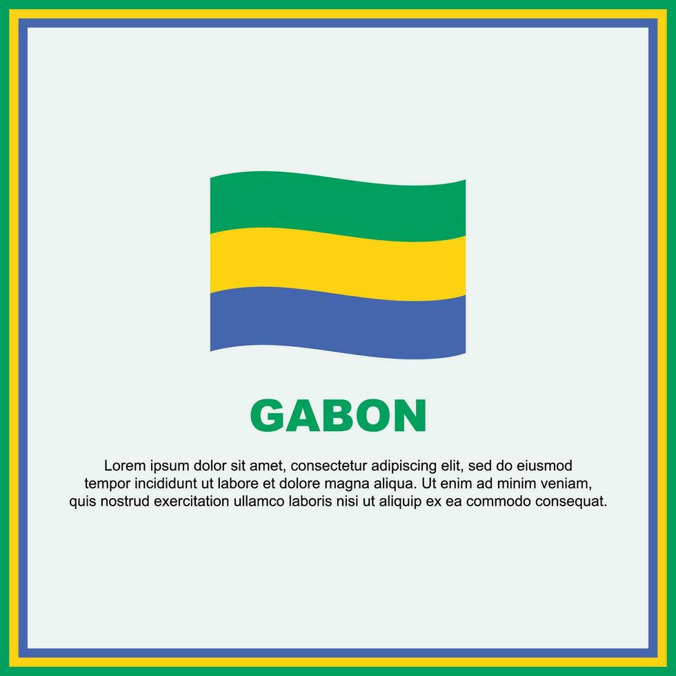 Gabon Flag Background Design Template. Gabon Independence Day Banner Social Media Post. Gabon Banner vector