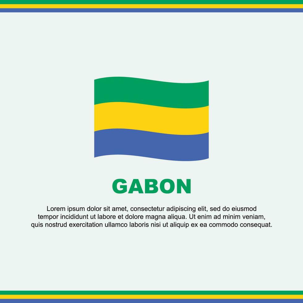 Gabón bandera antecedentes diseño modelo. Gabón independencia día bandera social medios de comunicación correo. Gabón diseño vector