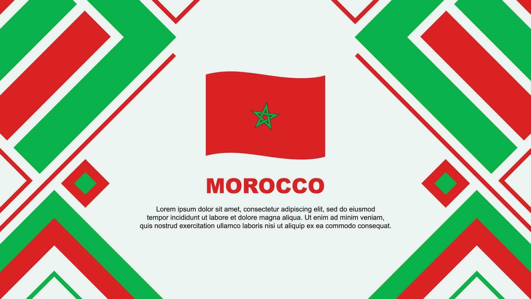 Morocco Flag Abstract Background Design Template. Morocco Independence Day Banner Wallpaper Vector Illustration. Morocco Flag