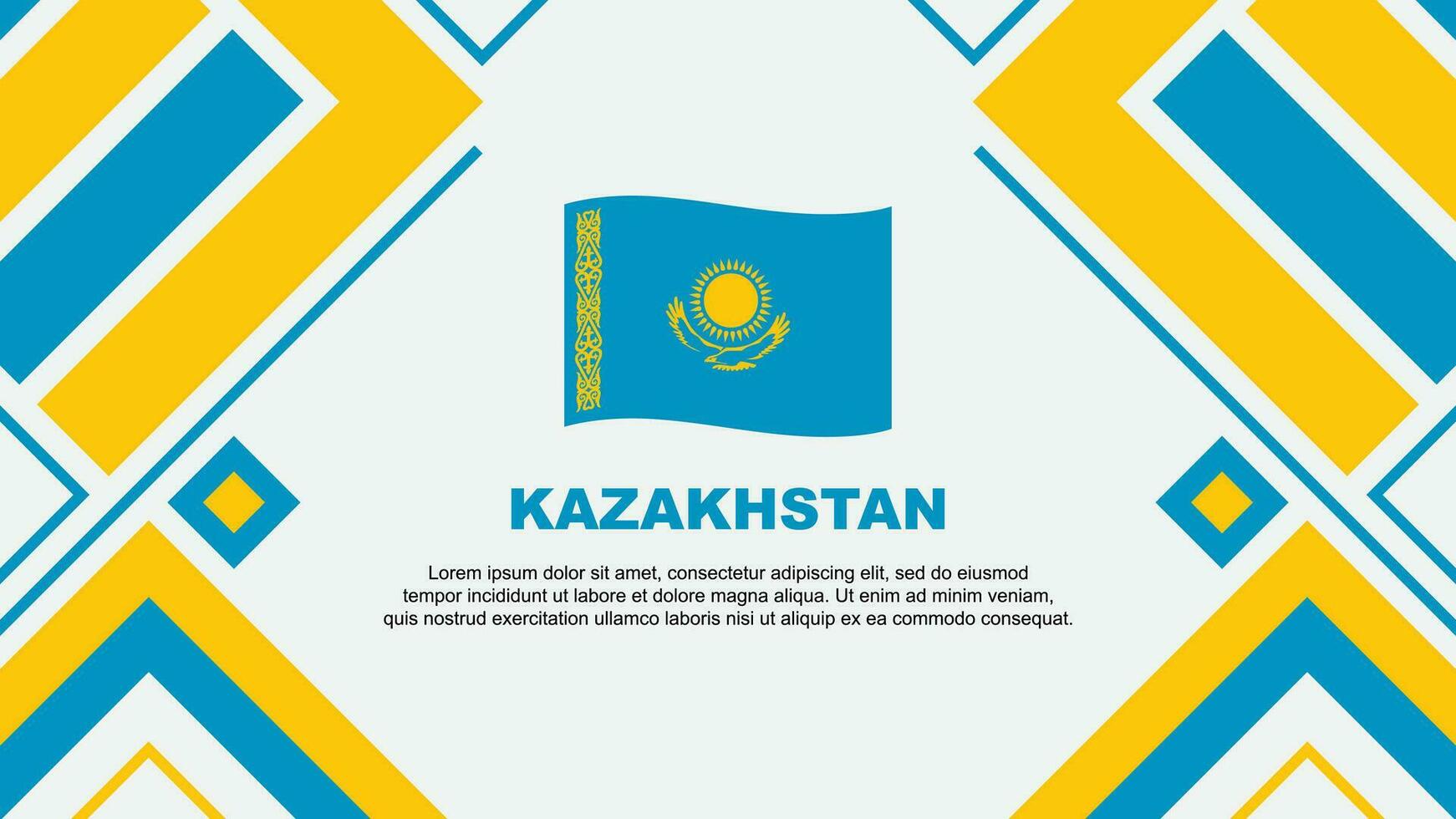 Kazakhstan Flag Abstract Background Design Template. Kazakhstan Independence Day Banner Wallpaper Vector Illustration. Kazakhstan Flag