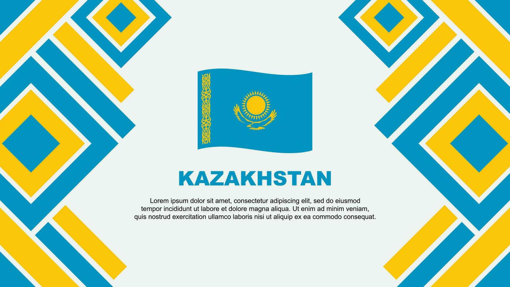 Kazakhstan Flag Abstract Background Design Template. Kazakhstan Independence Day Banner Wallpaper Vector Illustration. Kazakhstan