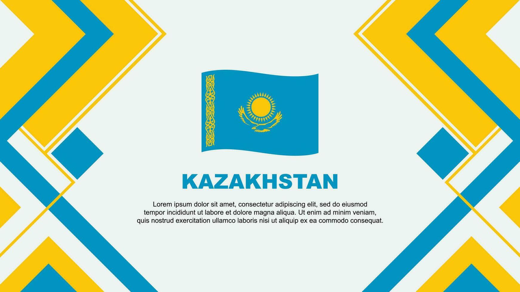 Kazakhstan Flag Abstract Background Design Template. Kazakhstan Independence Day Banner Wallpaper Vector Illustration. Kazakhstan Banner