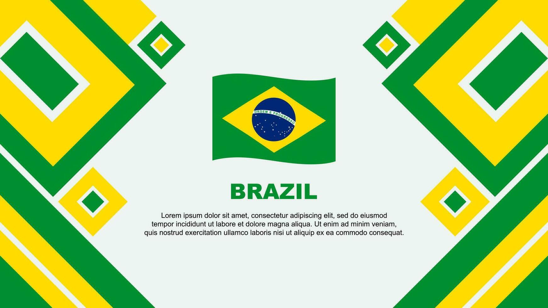 Brazil Flag Abstract Background Design Template. Brazil Independence Day Banner Wallpaper Vector Illustration. Brazil Cartoon