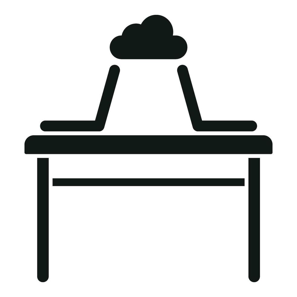 corporativo ordenador portátil escritorio icono sencillo vector. inteligente oficina vector