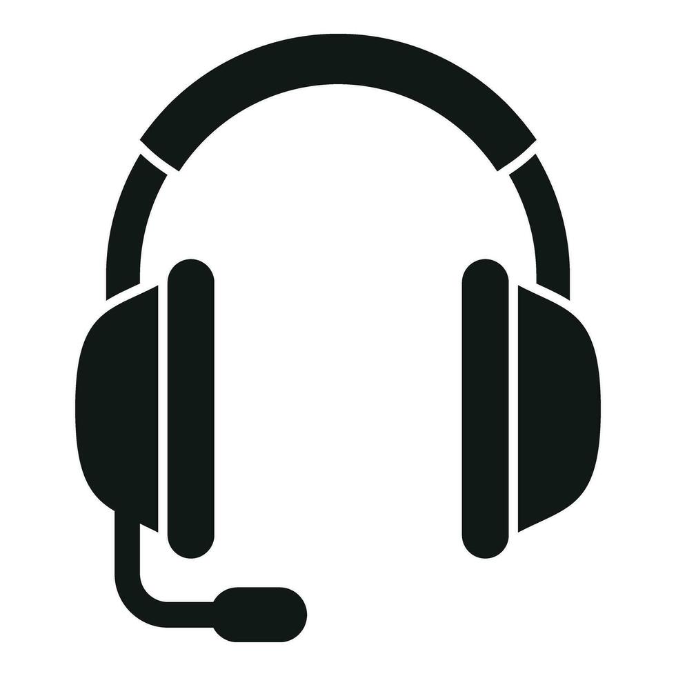 Smart office headset icon simple vector. Work data vector