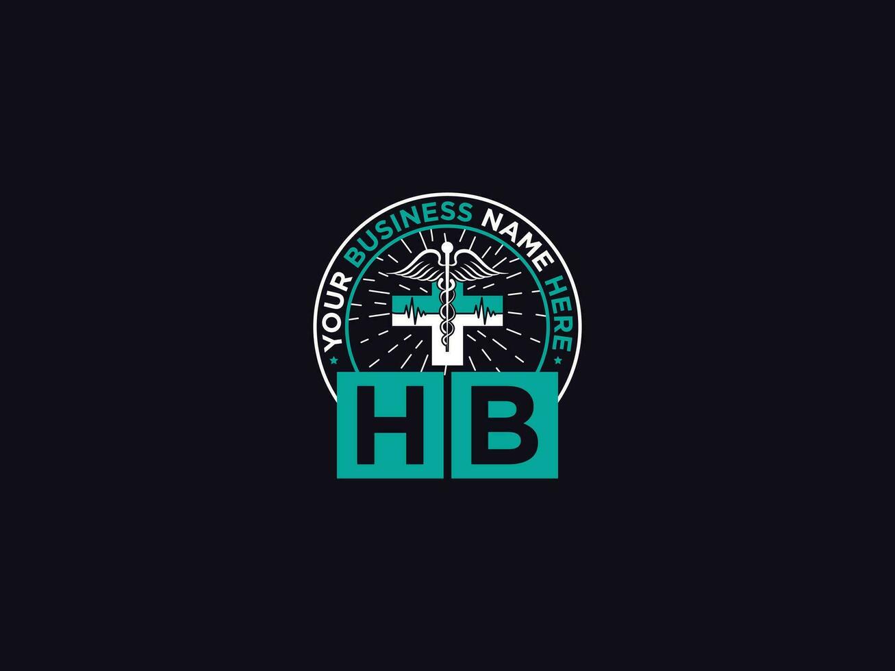 Medical Hb Clinic Logo, Initial HB Typography Luxury Doctors Letter Logo vector