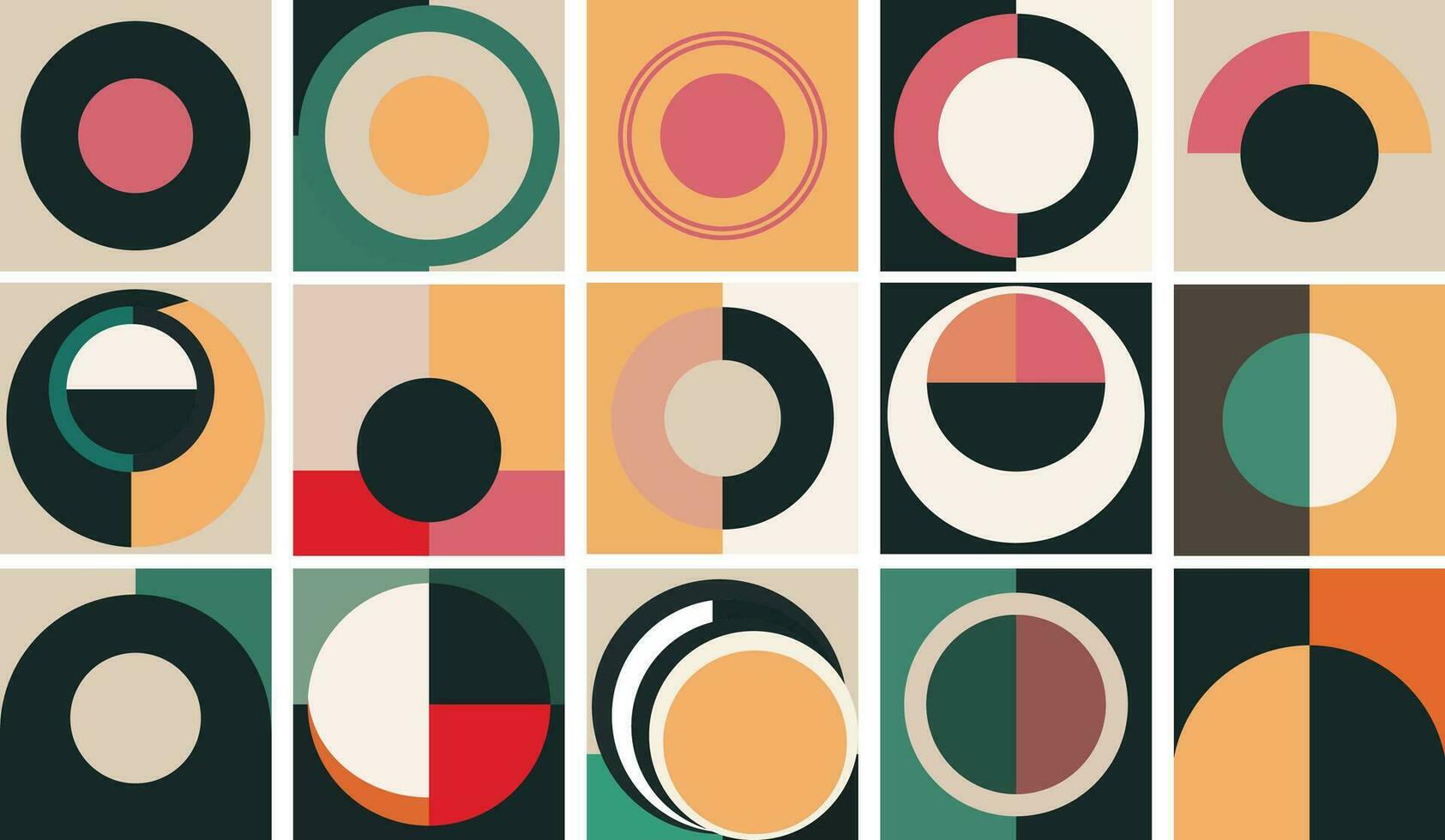 circles variation retro style half circles  semicircles vector