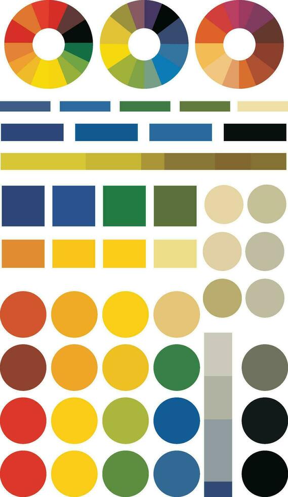 instructive illustration to demonstrate the basics of color theory vector
