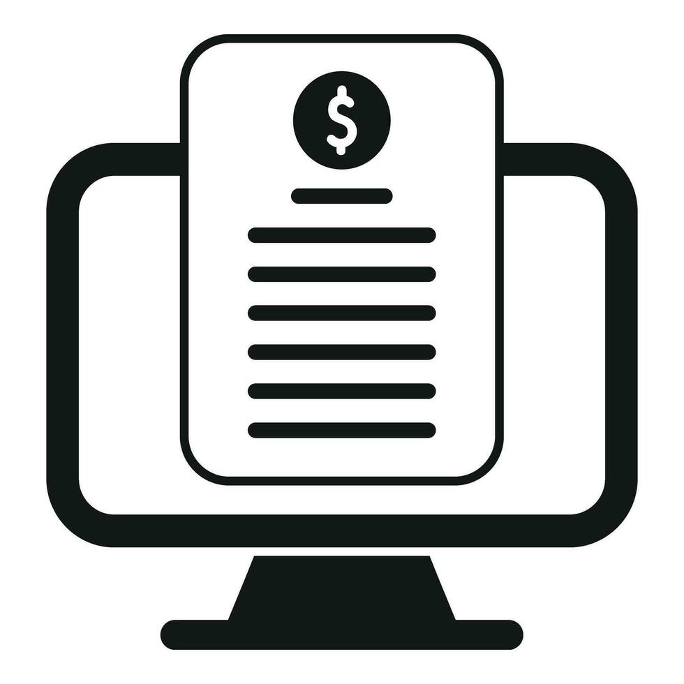 Monitor cash finance icon simple vector. Future budget finance vector