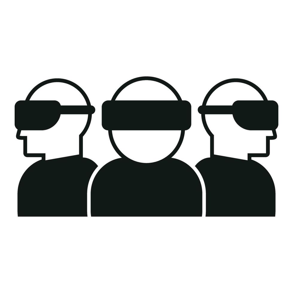 Group people in augmented reality icon simple vector. Game control vector