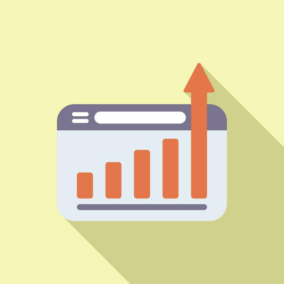 Financial web graph icon flat vector. Discount rate vector