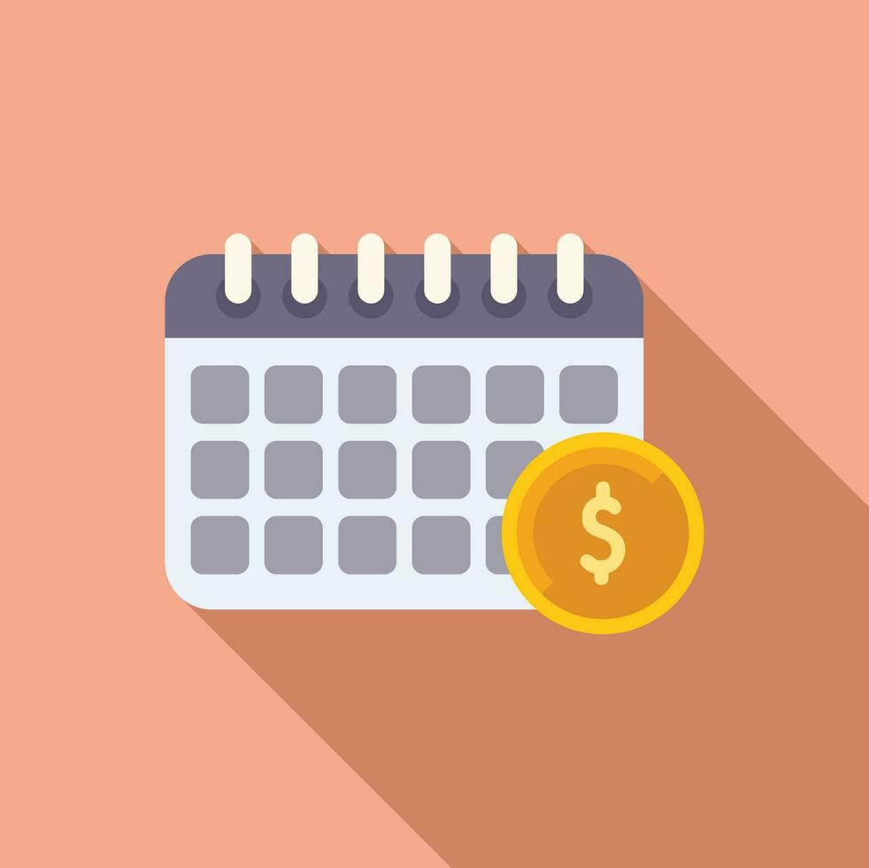 Calendar finance planning icon flat vector. Increase economy vector