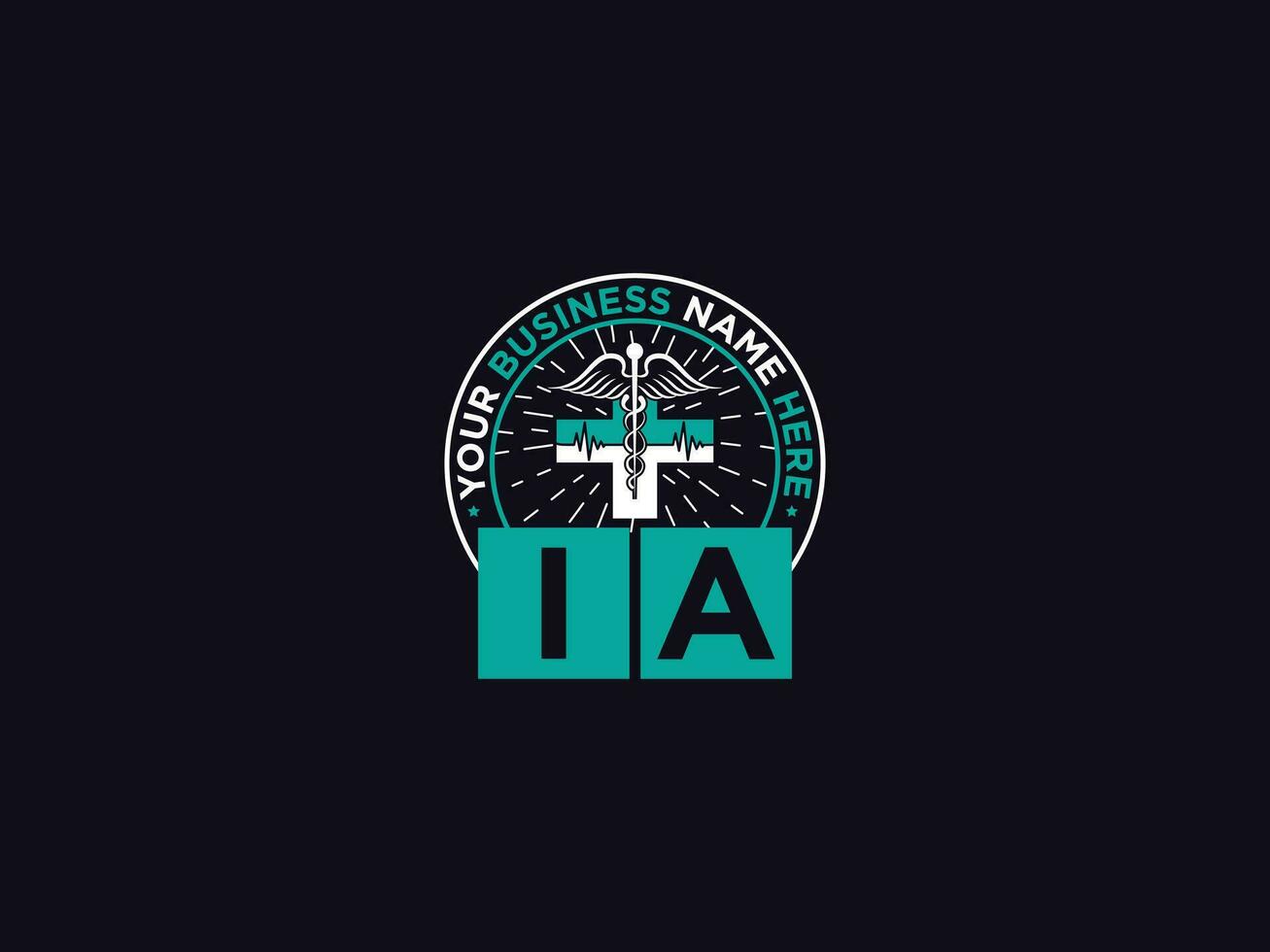Modern Ia Logo Icon, Initial IA Medical Logo Letter Logo Art For You vector