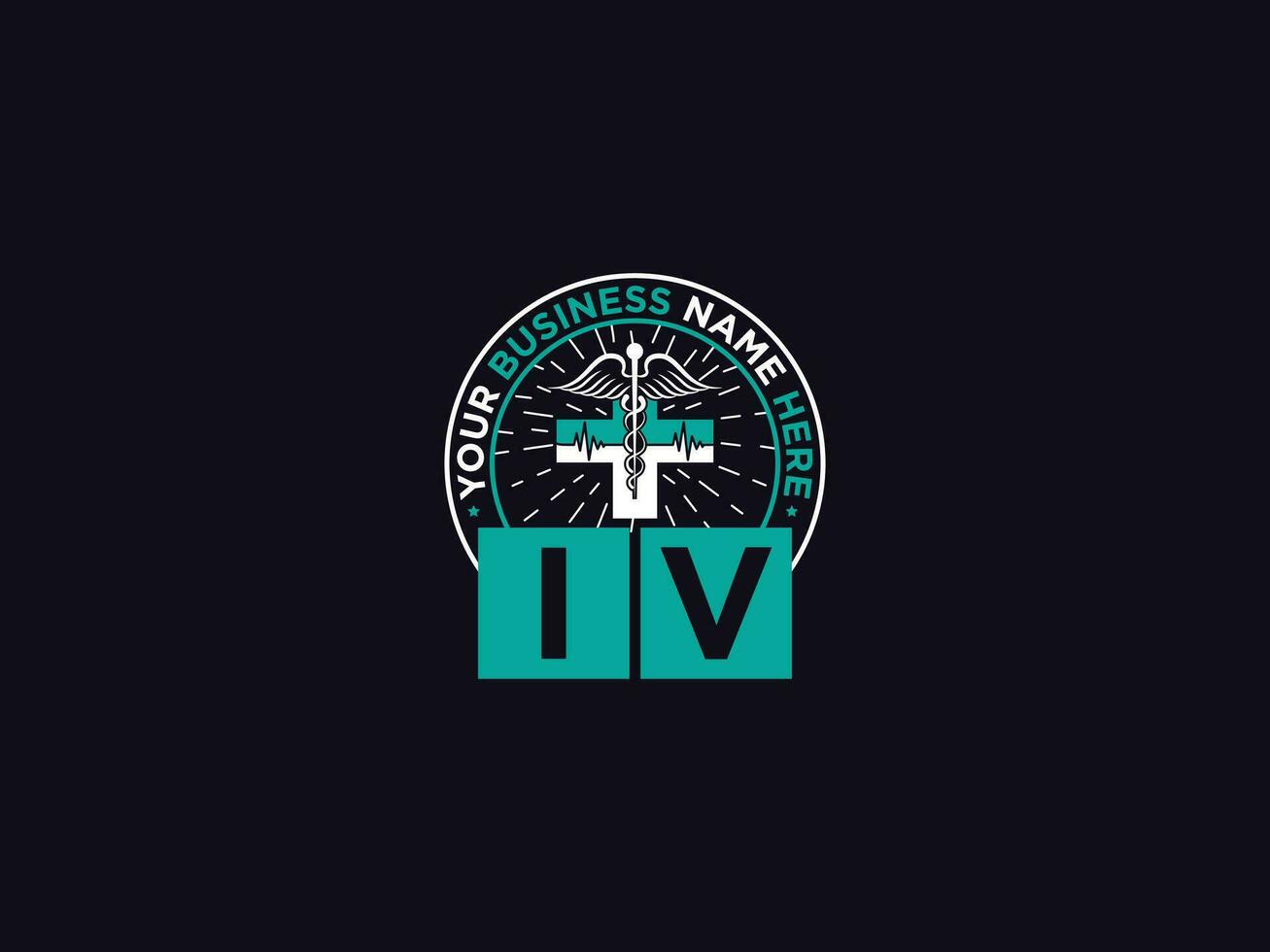 Modern Iv Logo Icon, Initial IV Medical Logo Letter Logo Art For You vector