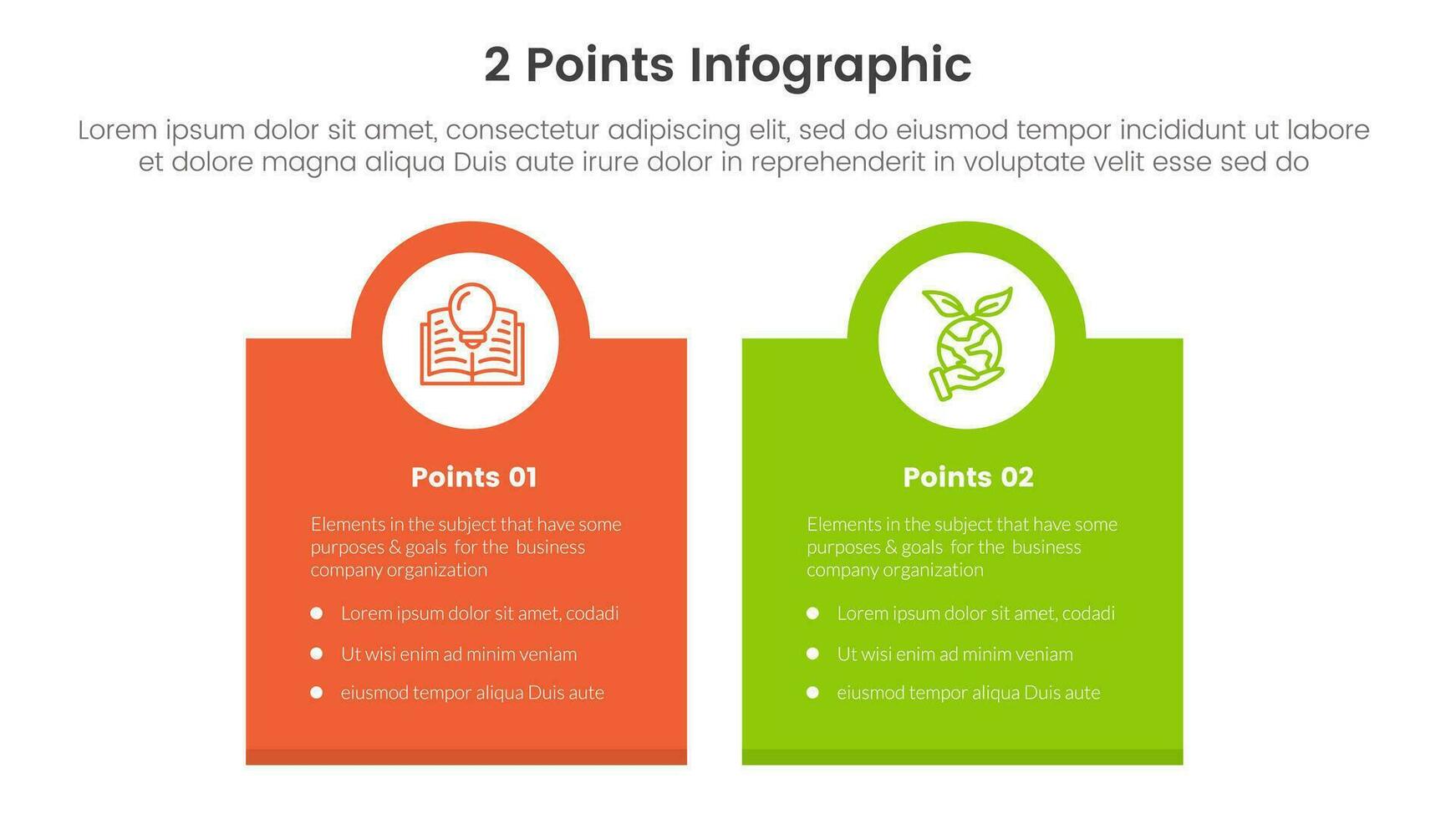 versus or compare and comparison concept for infographic template banner with box banner and circle on top with two point list information vector