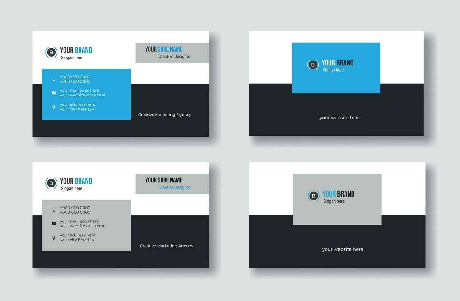 Creative visit card modern design vector