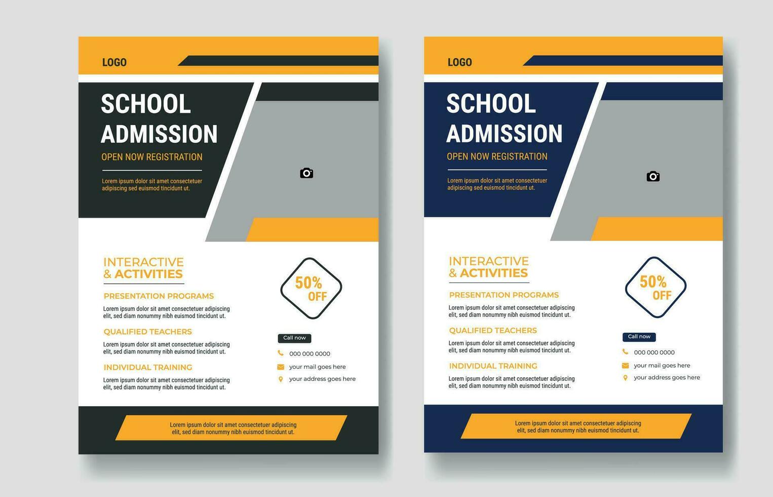 School admission flyer design template vector
