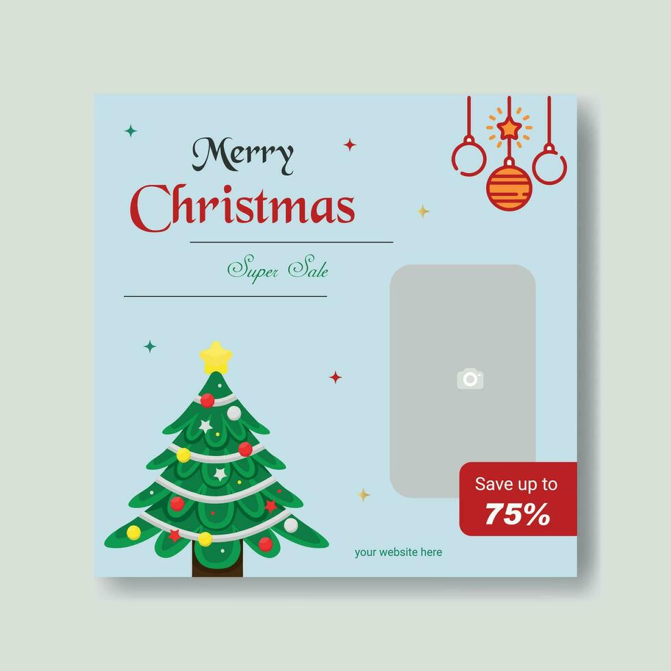 Free christmas sale offer social media post collection vector