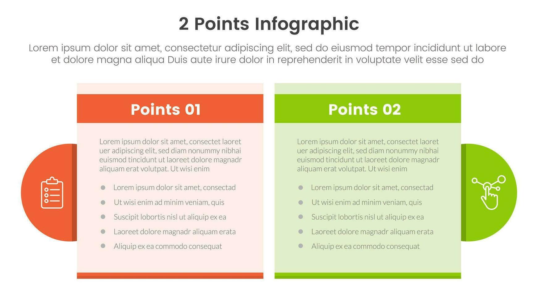 versus or compare and comparison concept for infographic template banner with table box and circle accessories with two point list information vector