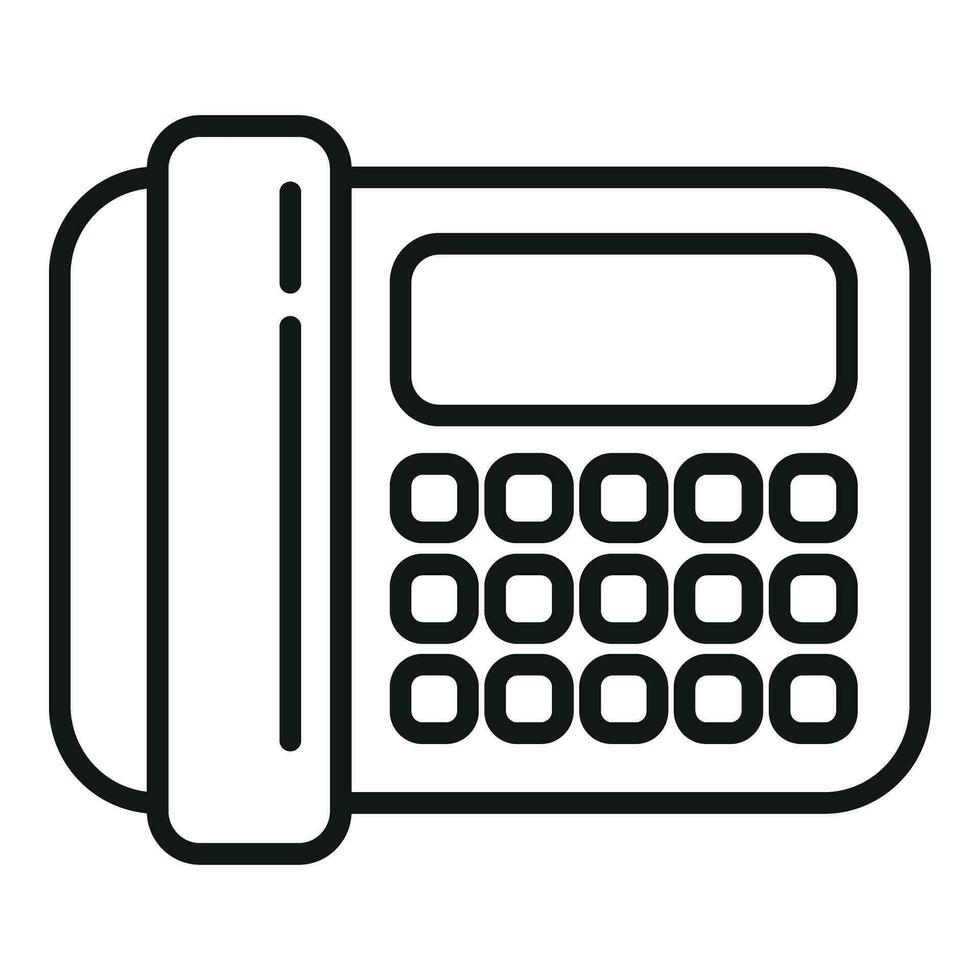 Smart office telephone icon outline vector. Data remote vector