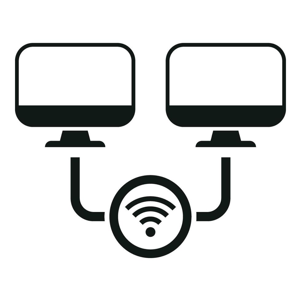 Smart office wifi internet icon simple vector. Online pc vector