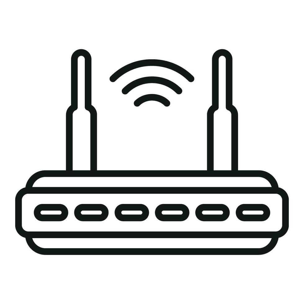 Wifi enrutador icono contorno vector. inteligente oficina vector