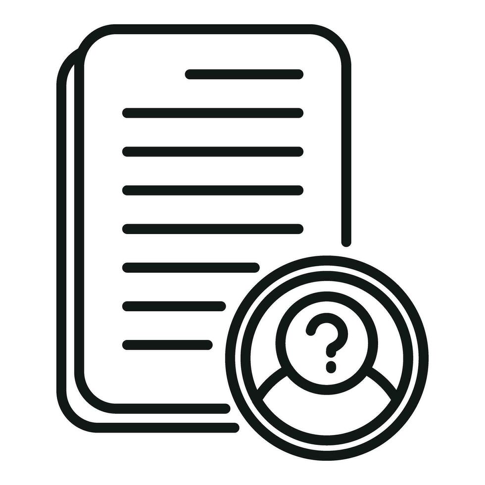 Anonymous paper document icon outline vector. Mark person user vector