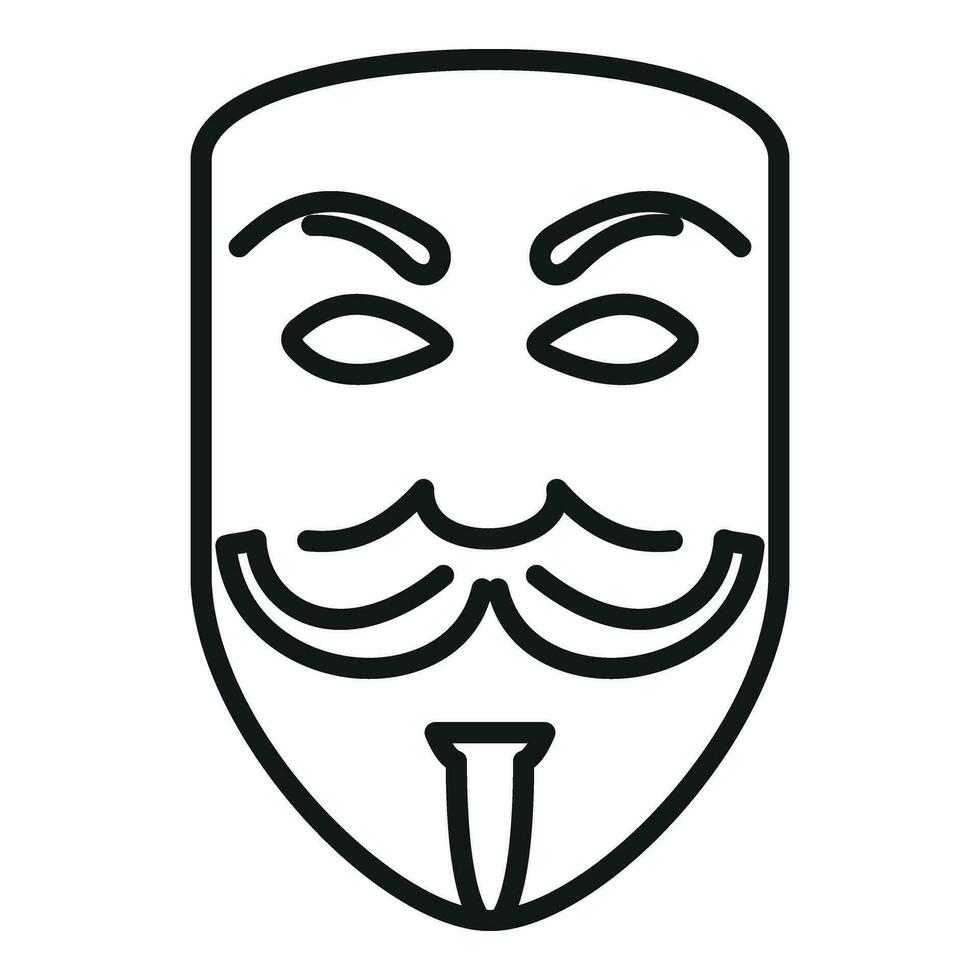 anónimo máscara icono contorno vector. avatar cara vector