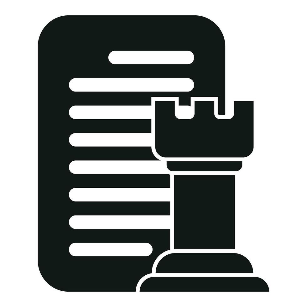 Realization chess tower icon simple vector. Balance training vector