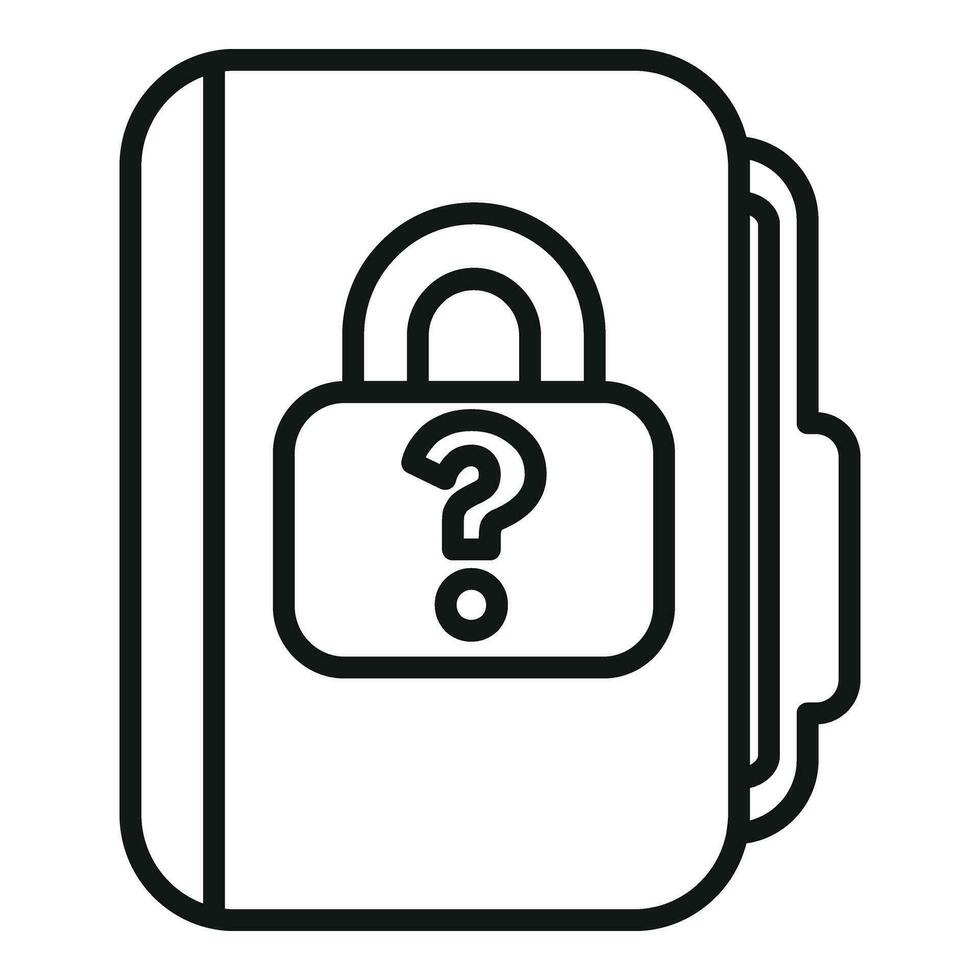 Lock incognito folder icon outline vector. Agent head vector