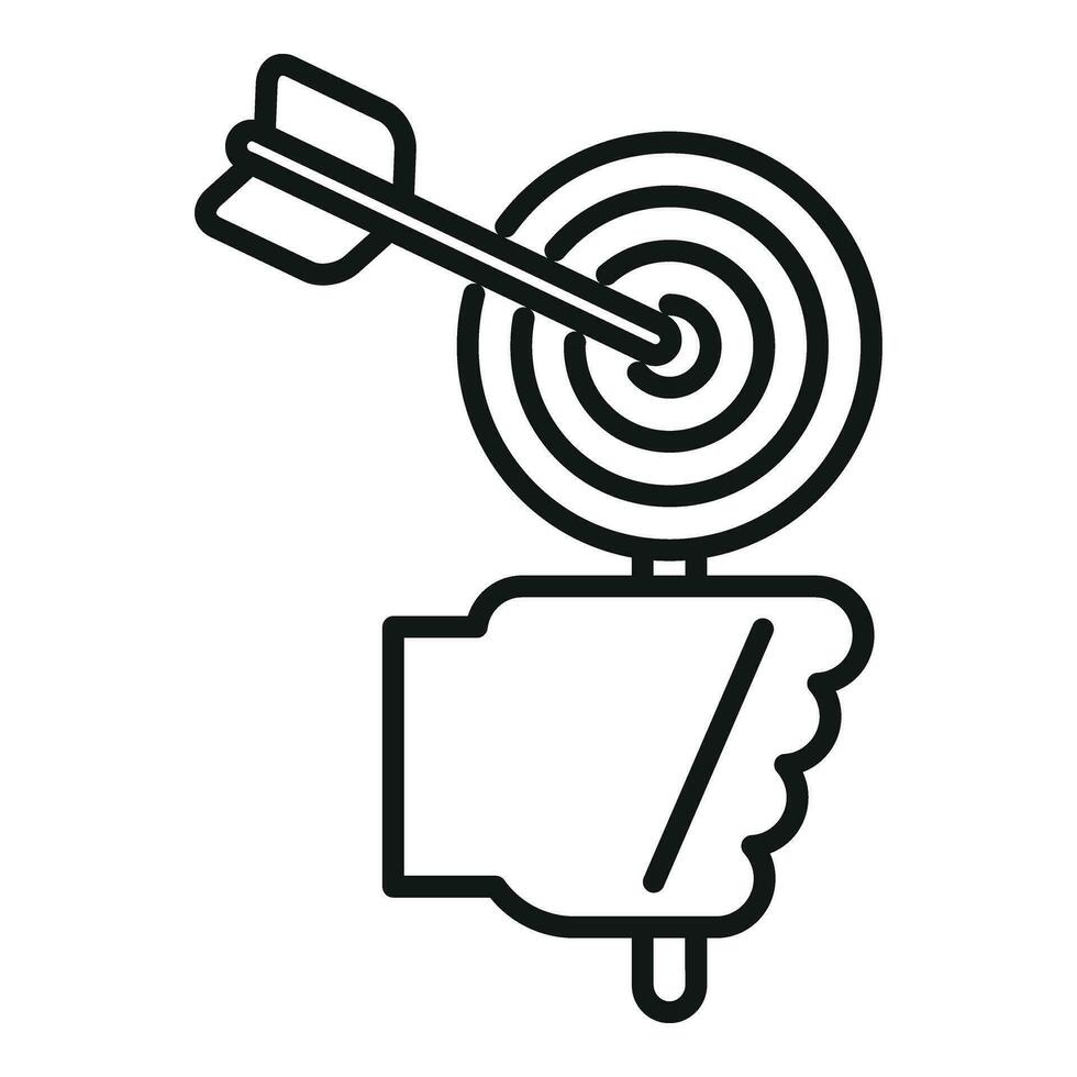 Take self target icon outline vector. Victory vision vector
