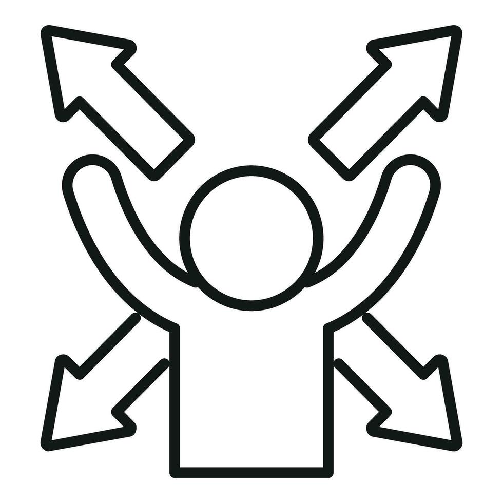 Human best realization icon outline vector. Human balance vector