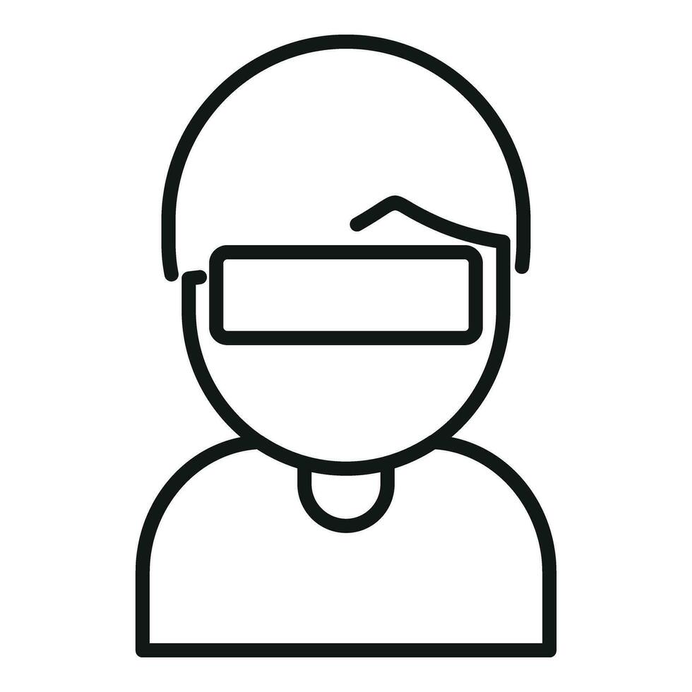 Hidden avatar face icon outline vector. Person user vector