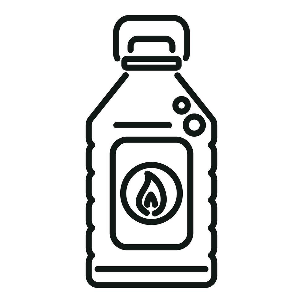 Kerosene plastic bottle icon outline vector. Handle gas drop vector