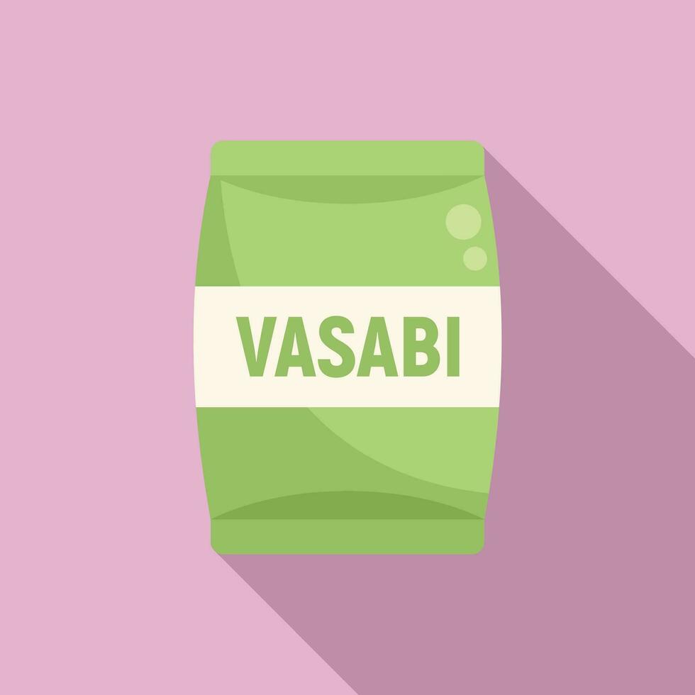 Wasabi package icon flat vector. Herb meal vector