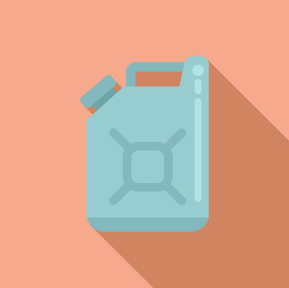 Metal kerosene canister icon flat vector. Camp handle pot vector