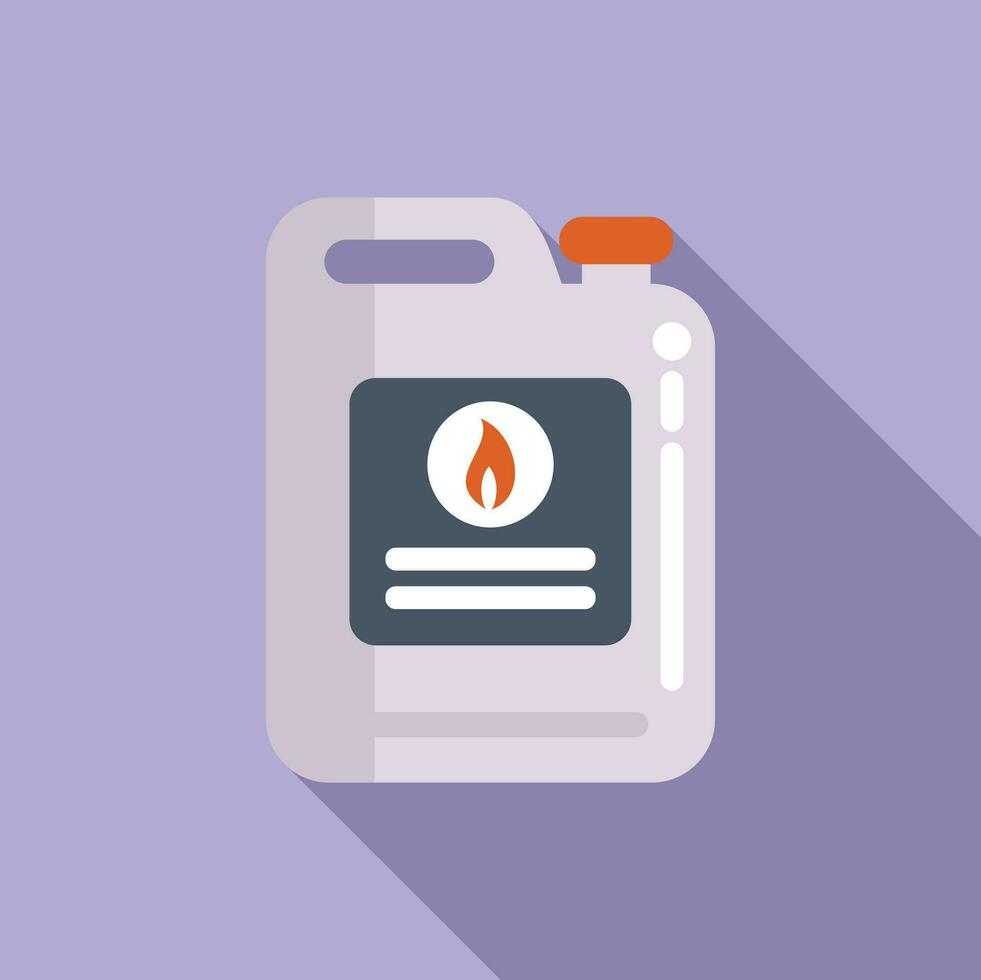 New label kerosene canister icon flat vector. Camp lamp oil vector