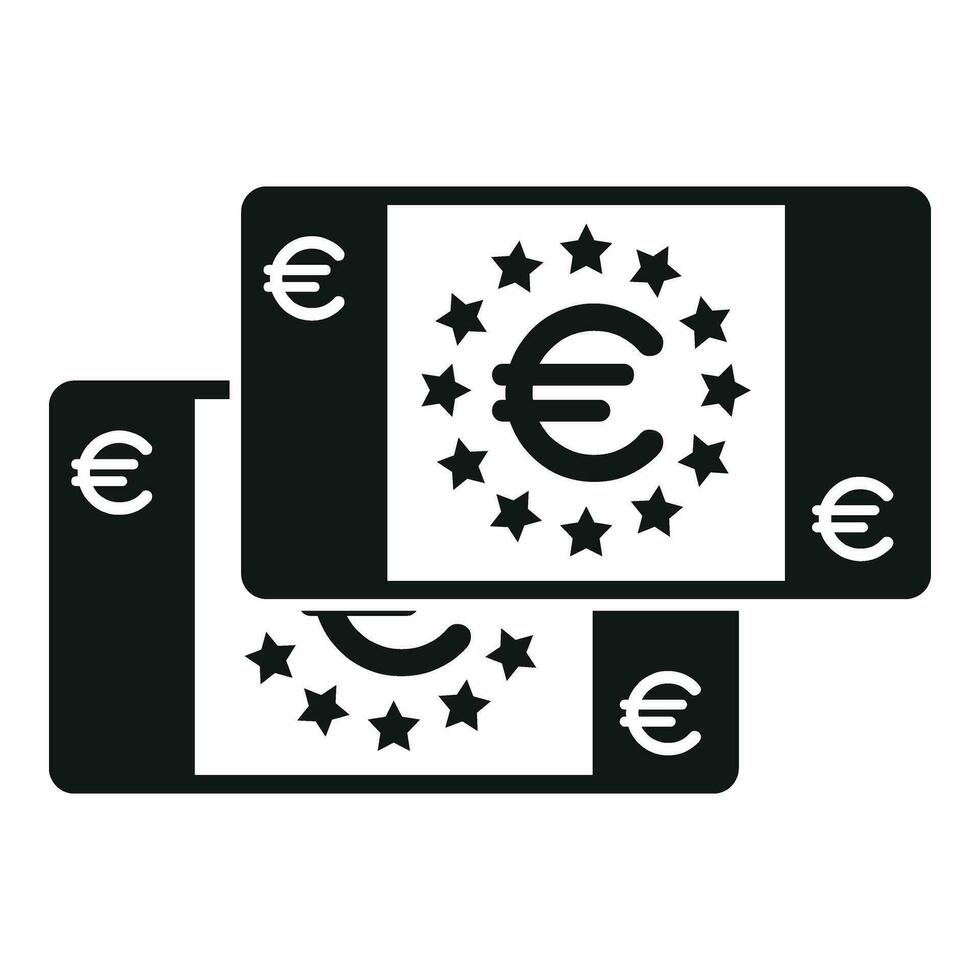 euro efectivo dinero icono sencillo vector. seguro crédito vector