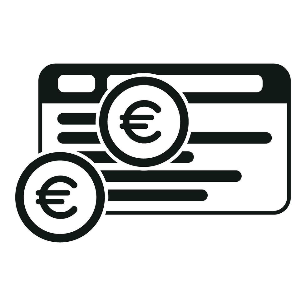 en línea web crédito dinero icono sencillo vector. cambio seguro billetera vector