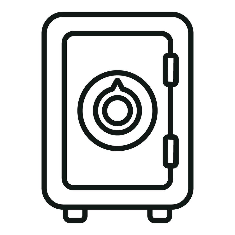 Old home money safe icon outline vector. Finance funds vector