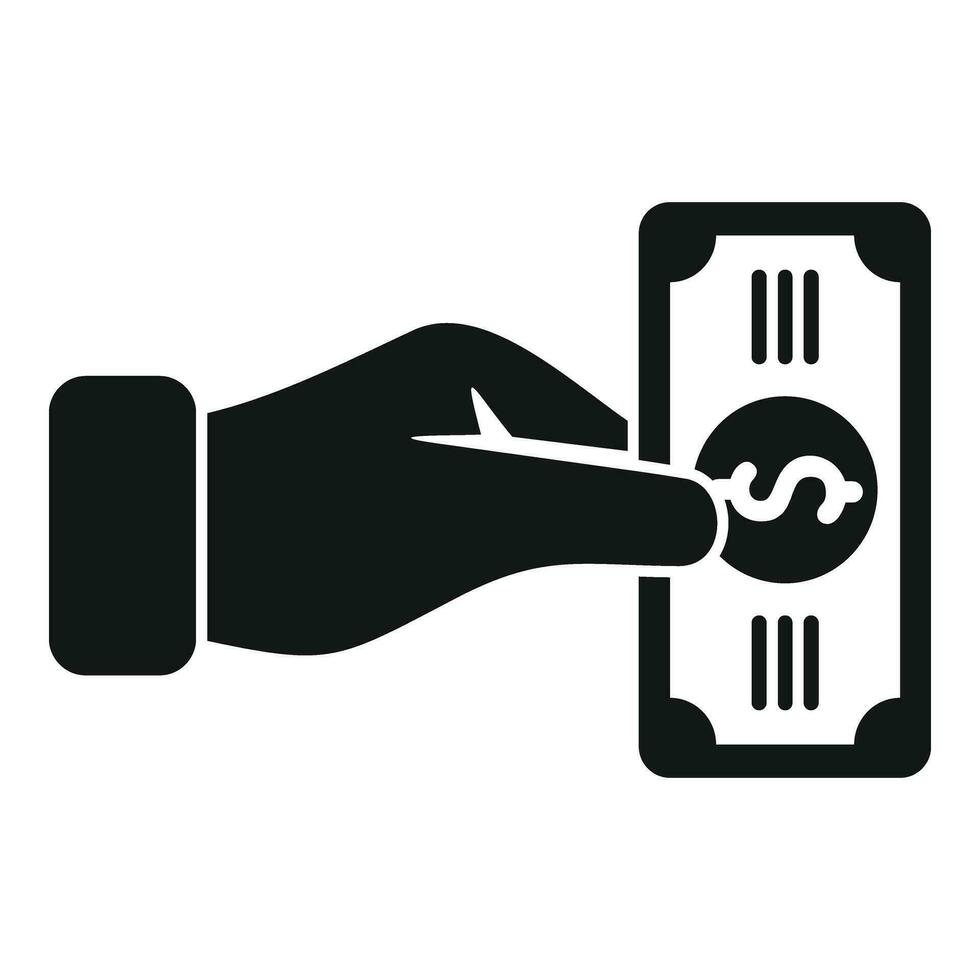 Give cash money icon simple vector. Sign of cashback vector