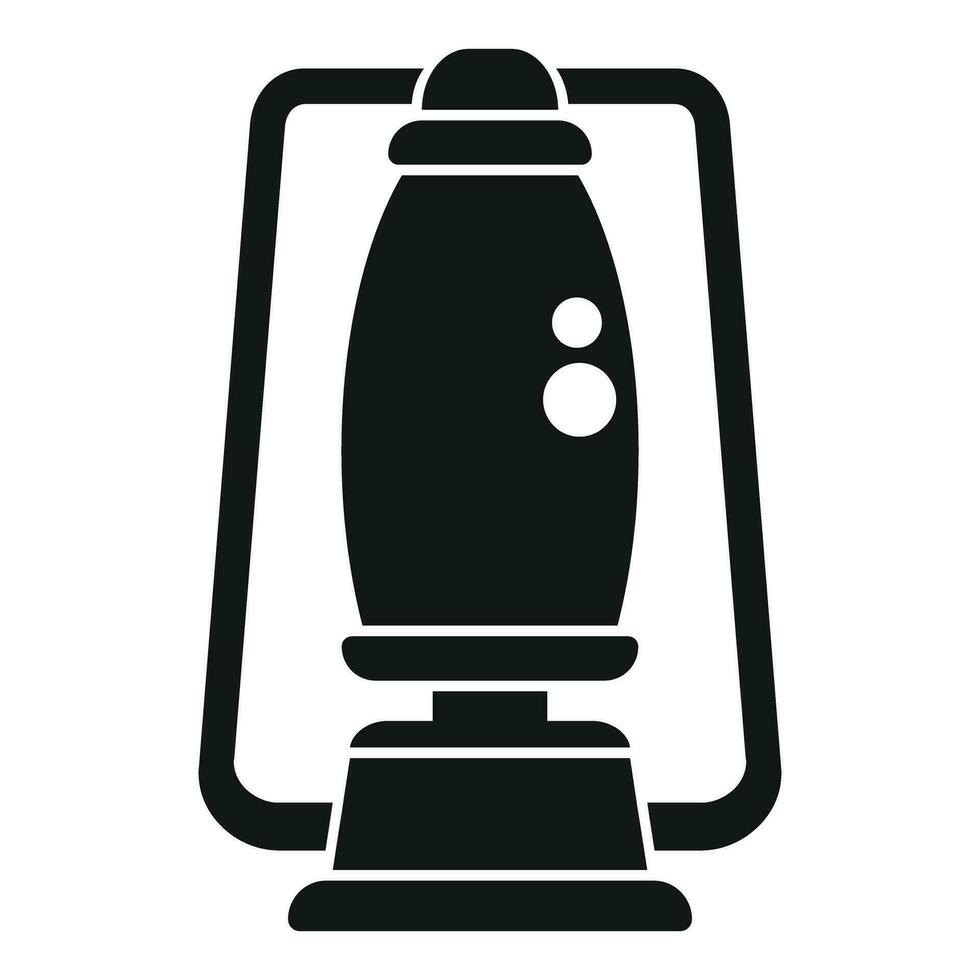 Hiking or camping kerosene lamp icon simple vector. Handle miner light vector