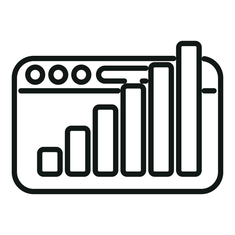 Online realization graph icon outline vector. Purpose vision vector