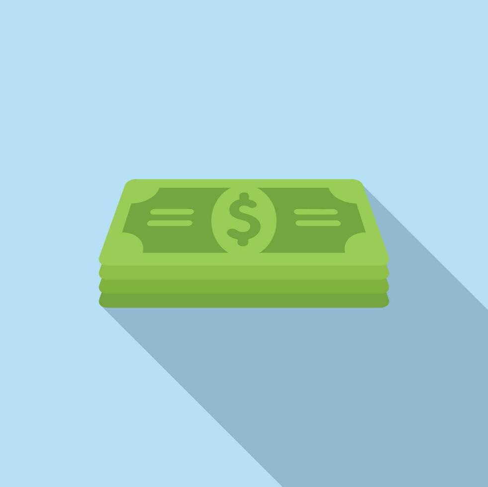 Cash banknote stack icon flat vector. Finance payment vector