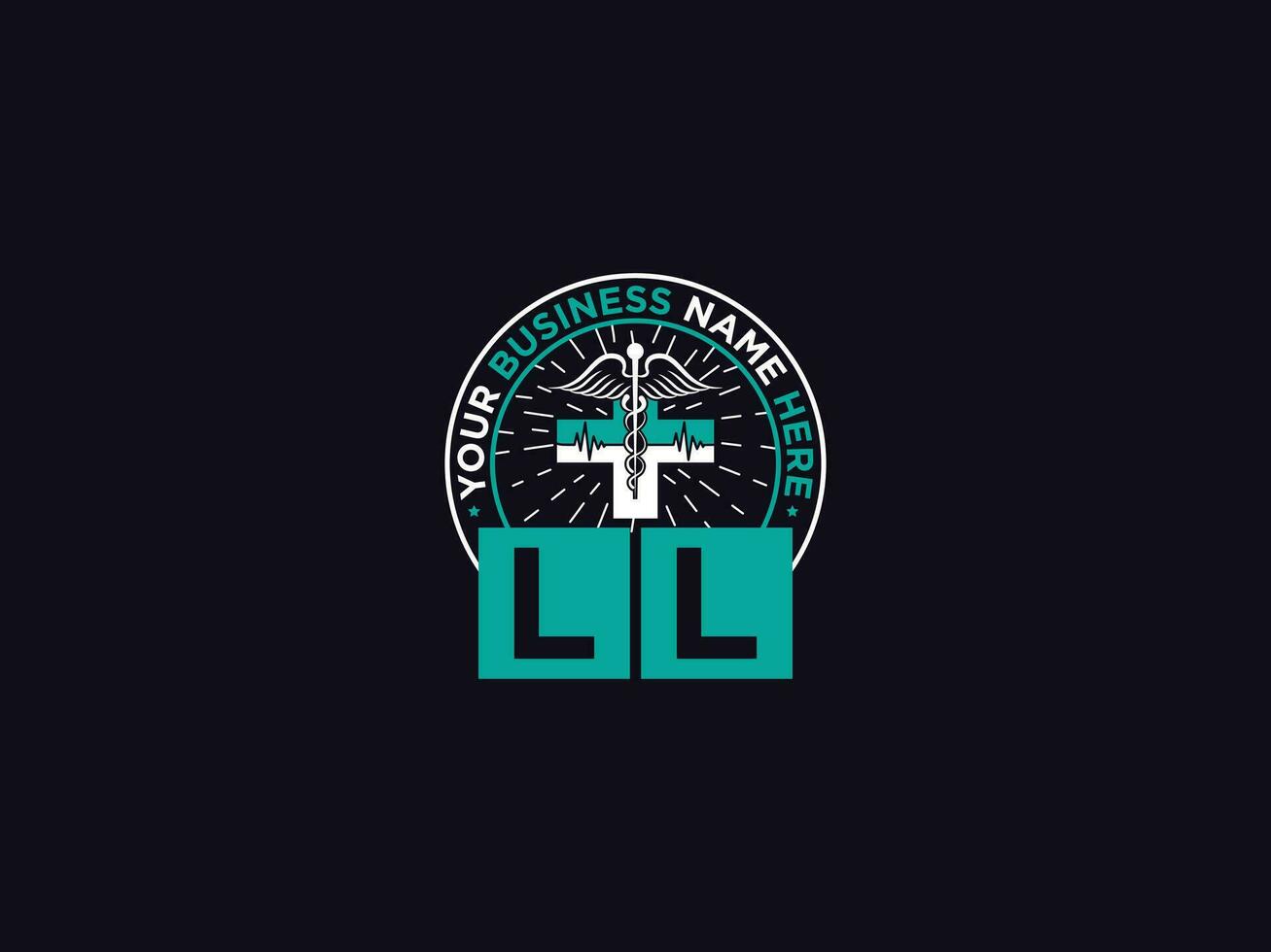 Plus Ll Logo Art, Typography LL Medical Letter Logo Vector For Doctors