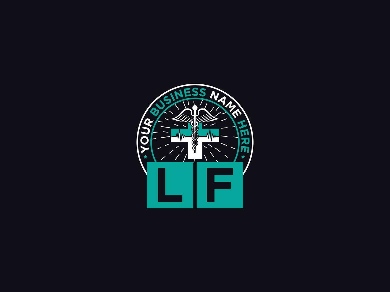 Plus Lf Logo Art, Typography LF Medical Letter Logo Vector For Doctors